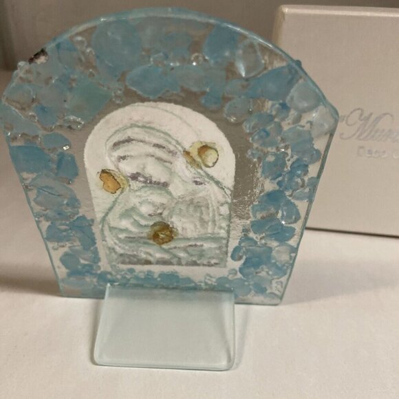 Murano Art Deco Collection Art Glass Virgin Mary Madonna & Child Christianity - Picture 5 of 9